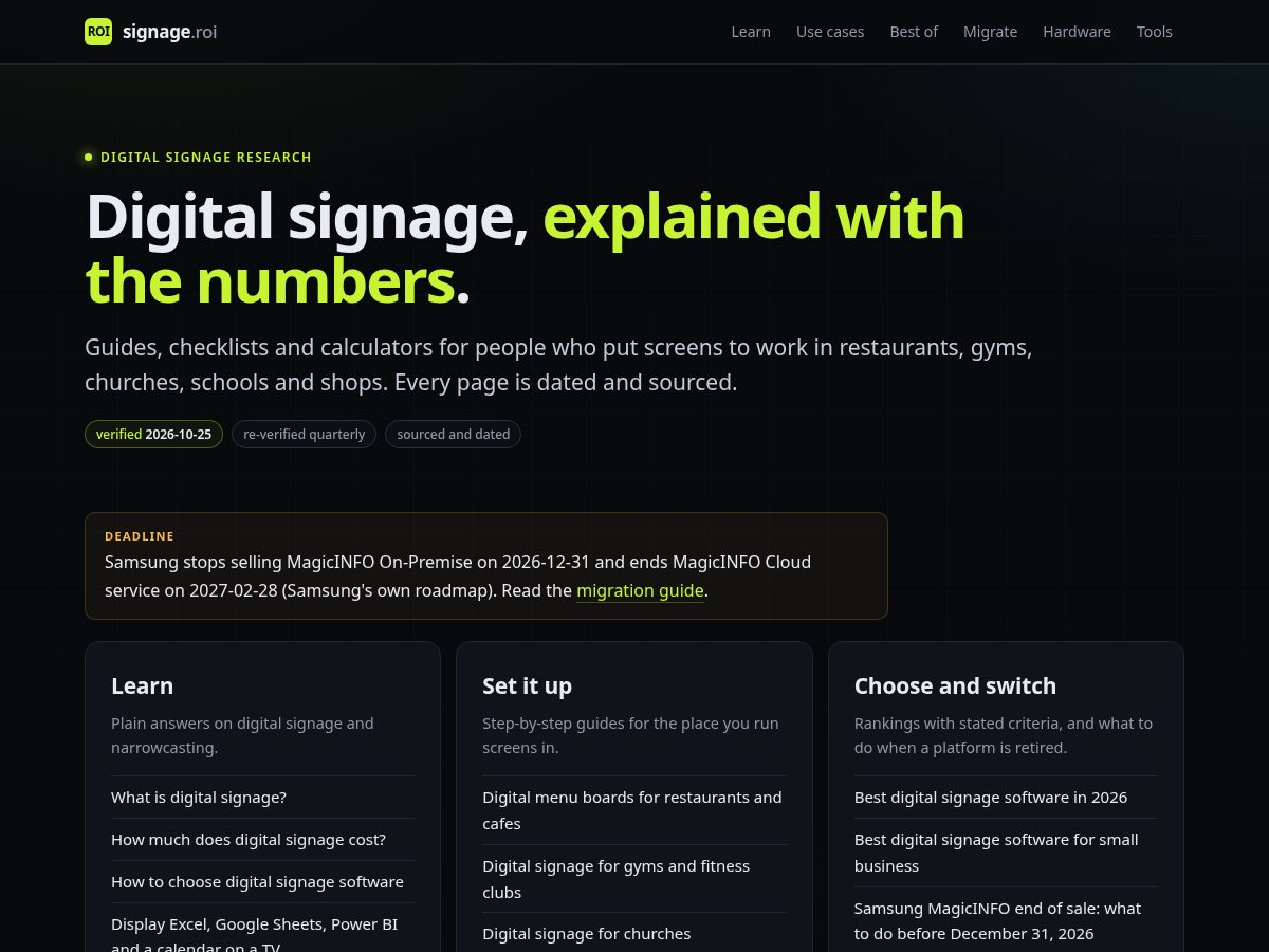 Landing-page snapshot of roitechnologies.net