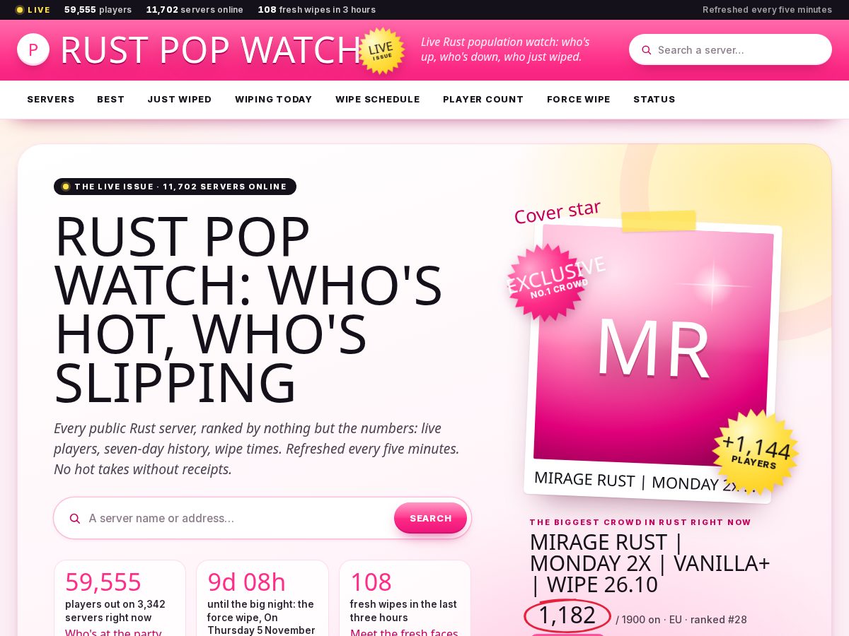 Landing-page snapshot of rustpopwatch.world