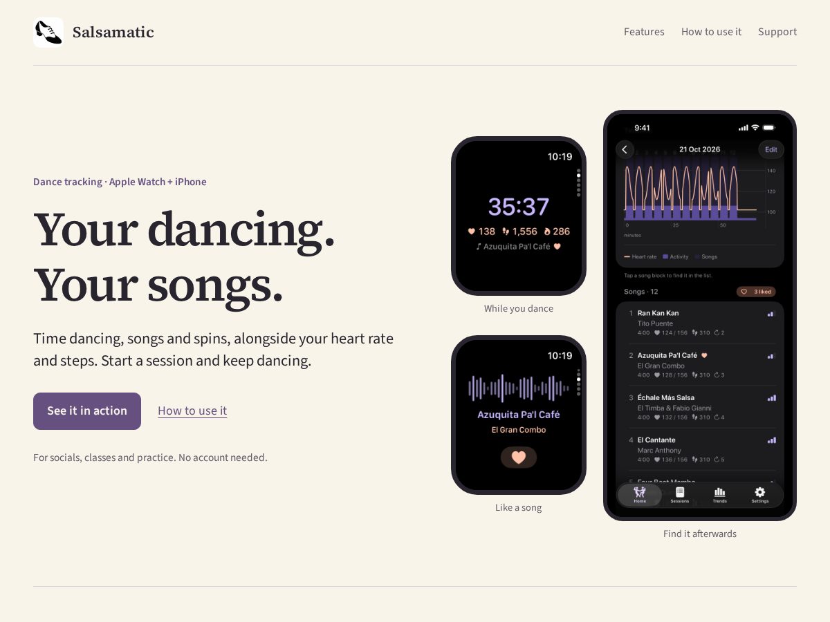 Landing-page snapshot of salsamatic.app