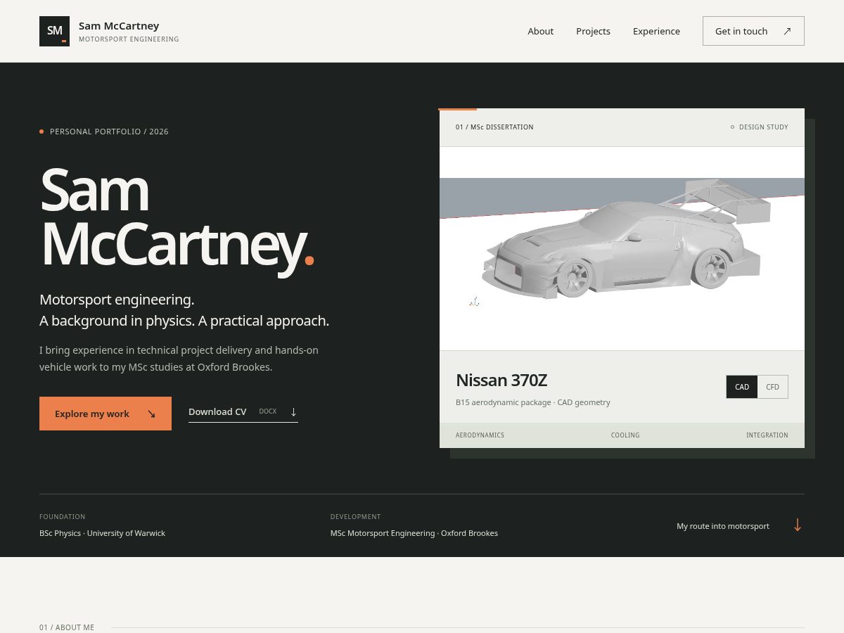 Landing-page snapshot of sam-mccartney.info
