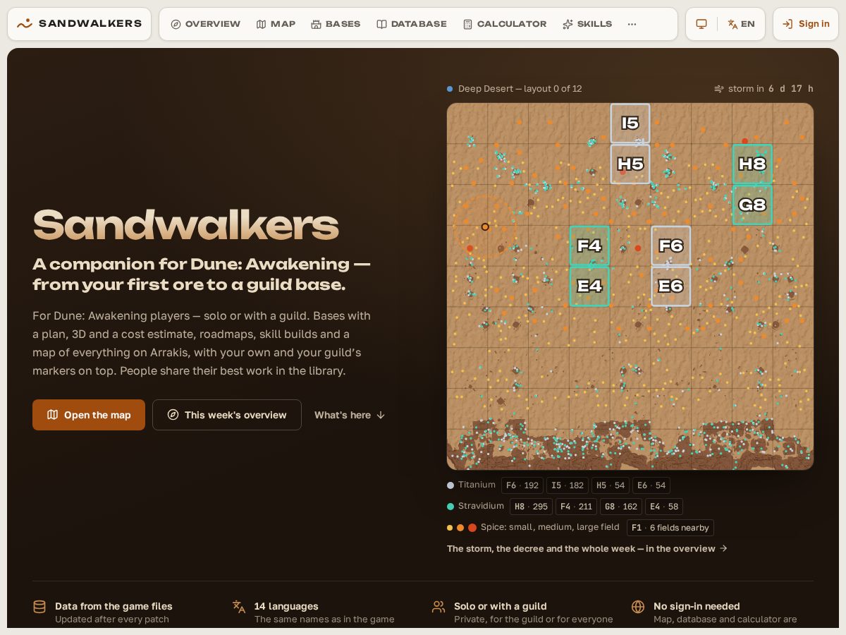 Landing-page snapshot of sandwalkers.net