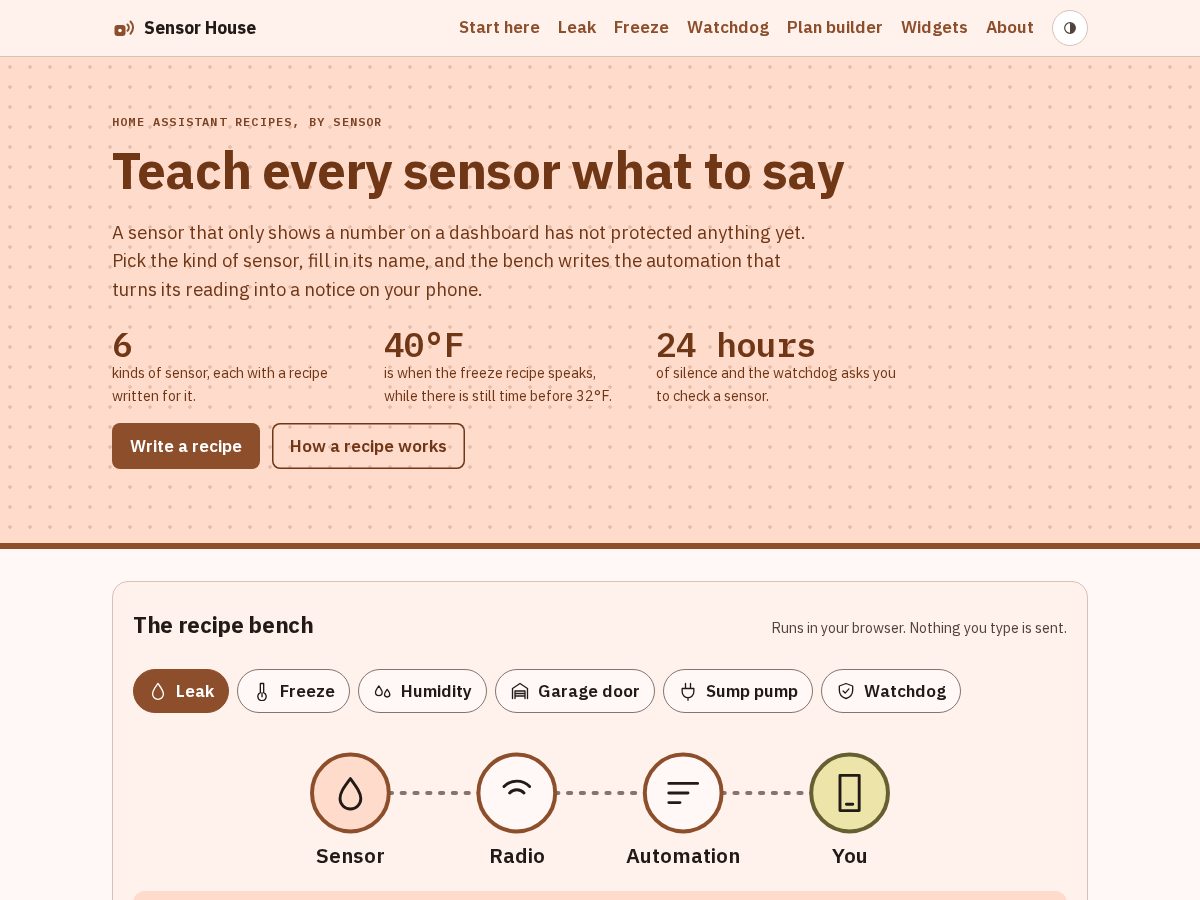 Landing-page snapshot of sensor.house