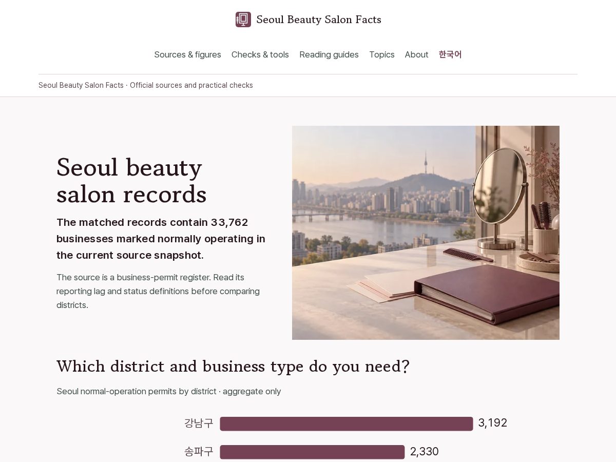 Landing-page snapshot of seoulsalonfacts.org