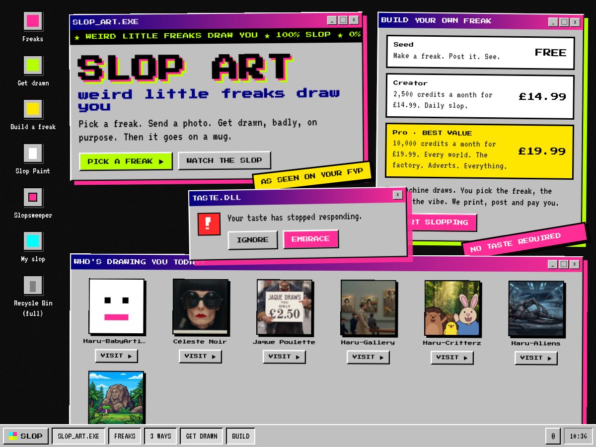 Landing-page snapshot of slopart.club