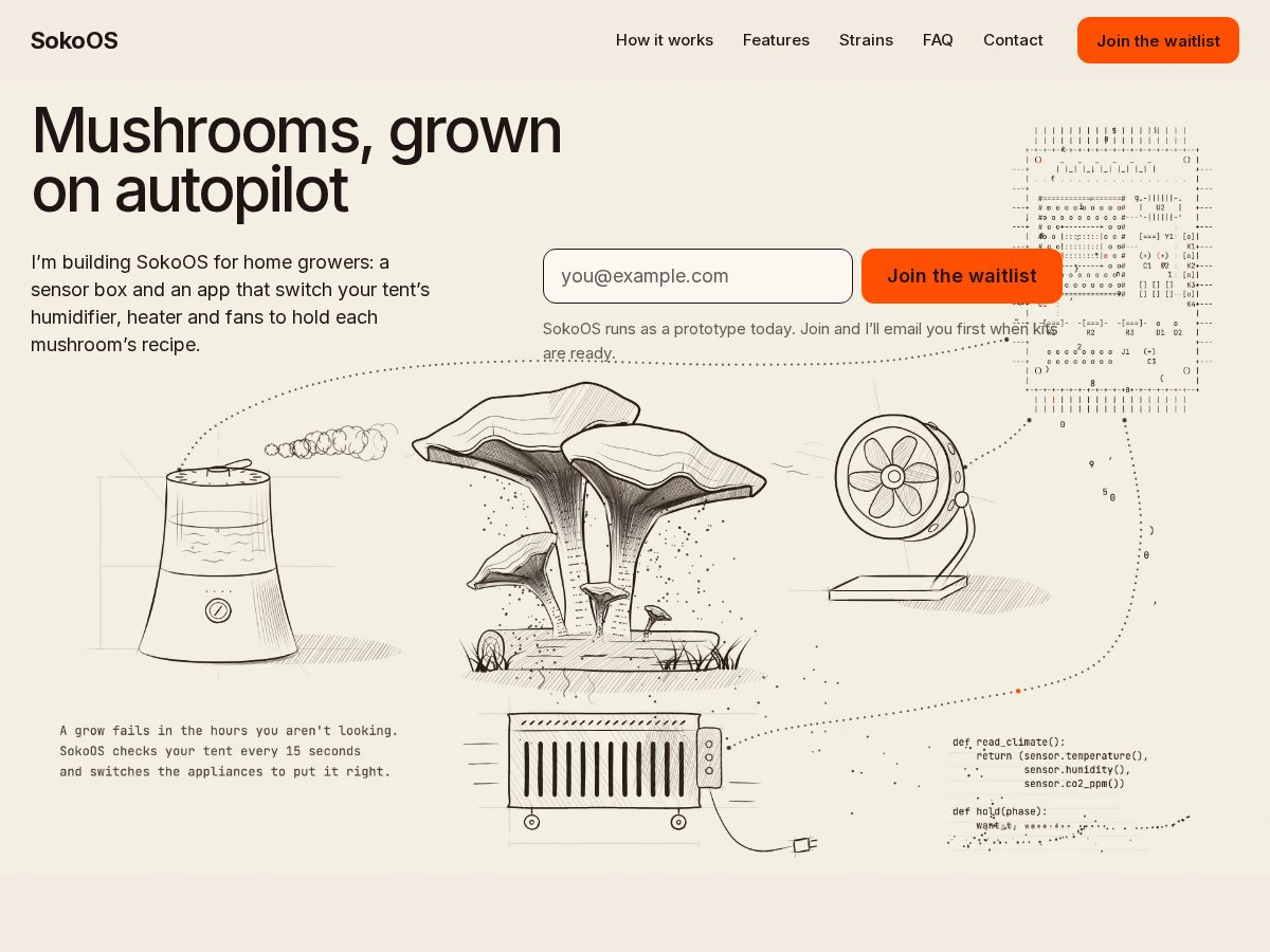 Landing-page snapshot of sokoos.app