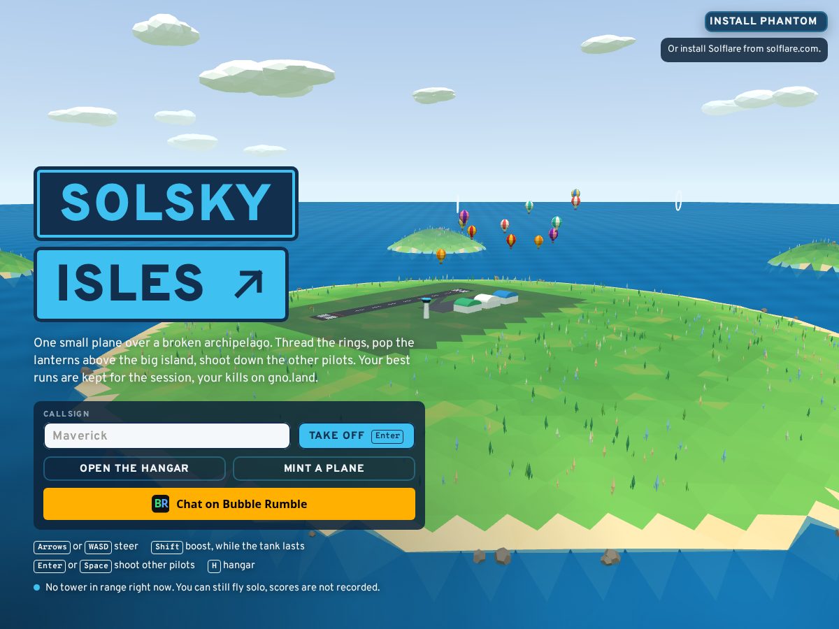 Landing-page snapshot of solsky.xyz