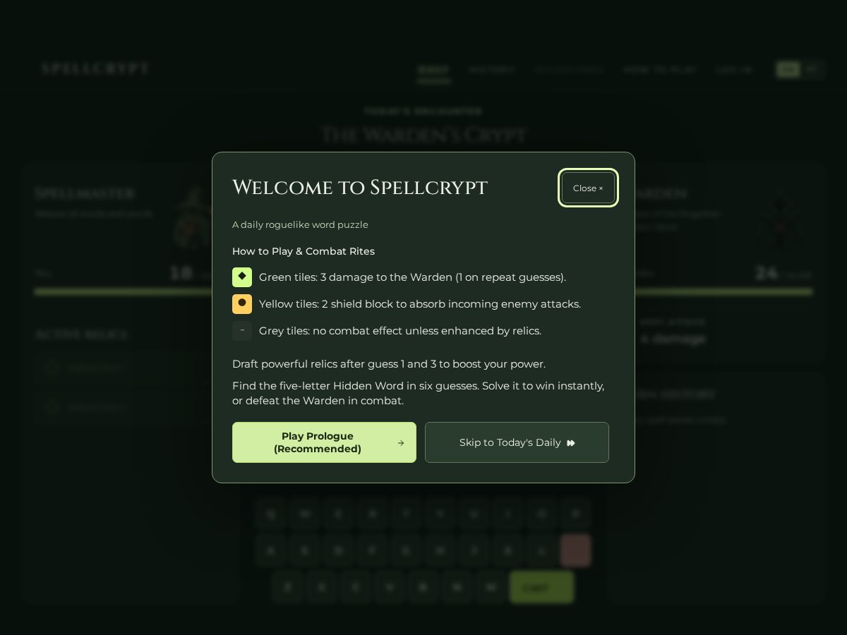 Landing-page snapshot of spellcrypt.today