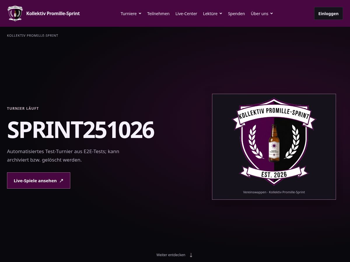 Landing-page snapshot of sprint.beer