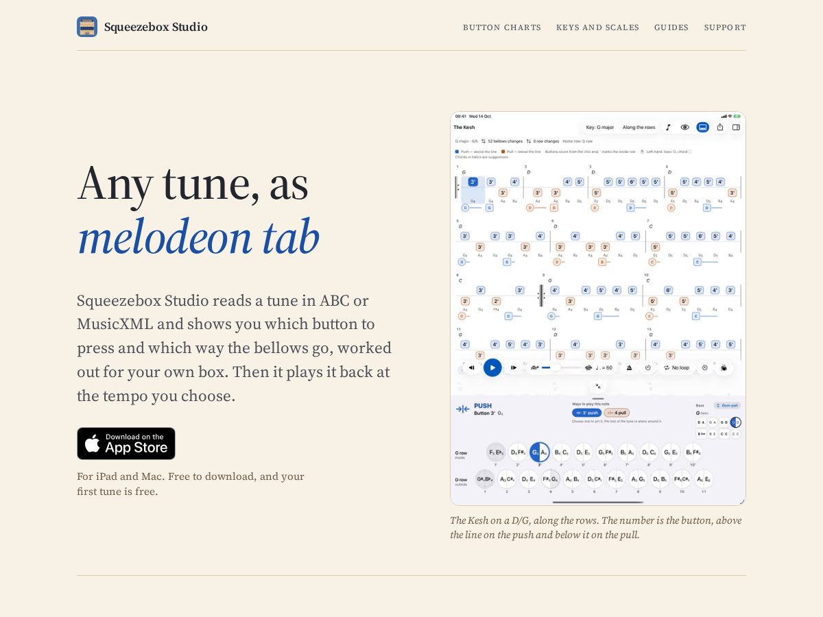 Landing-page snapshot of squeezeboxstudio.app