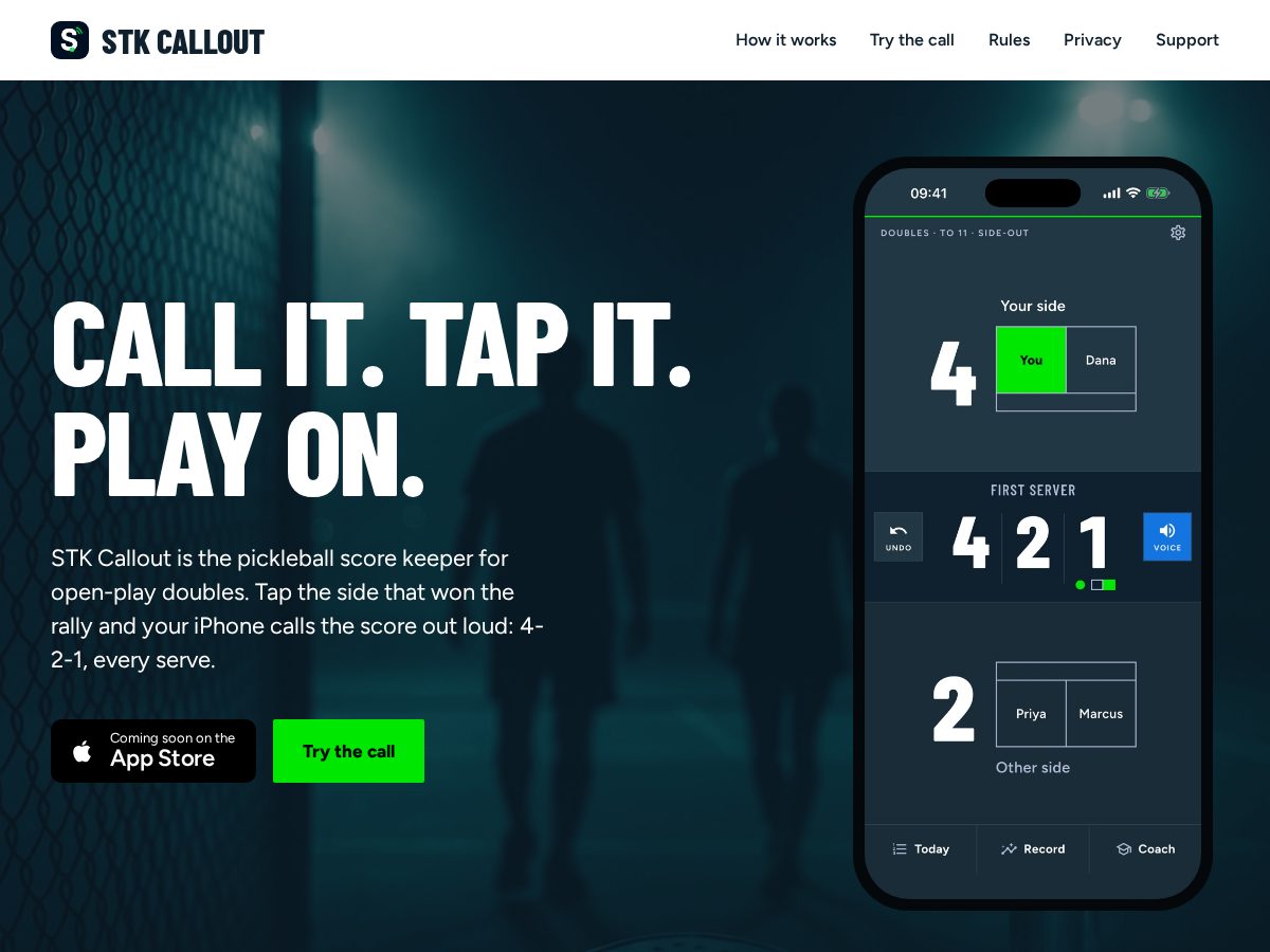 Landing-page snapshot of stkcallout.xyz