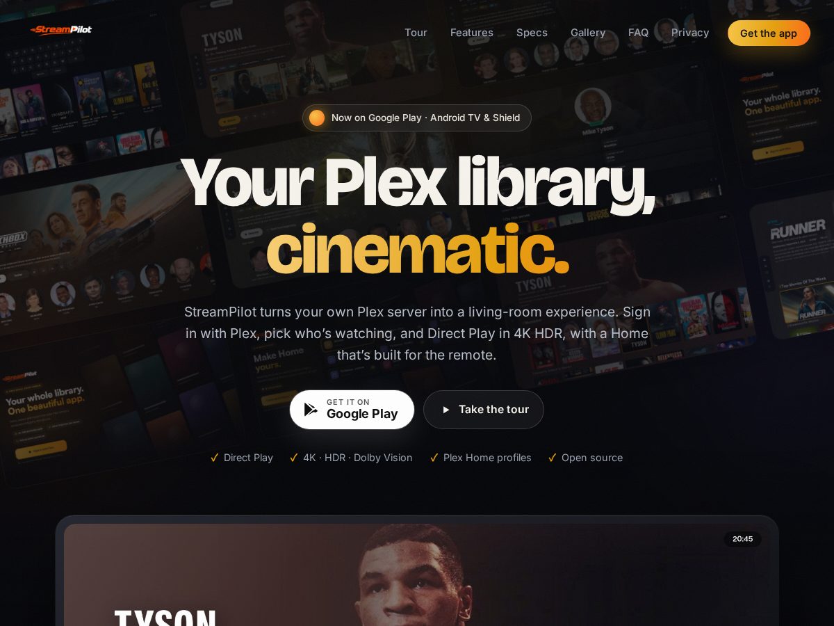 Landing-page snapshot of streampilot.info