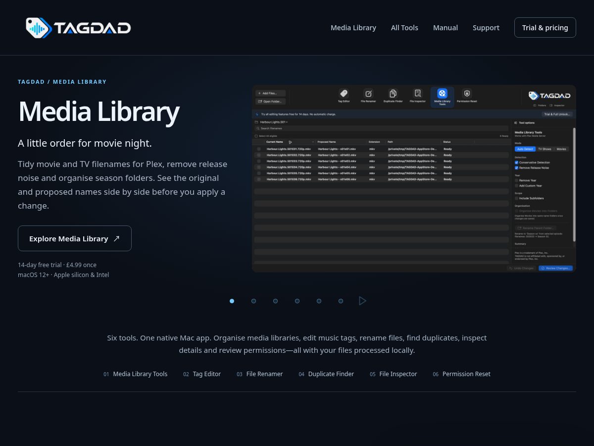 Landing-page snapshot of tagdad.net