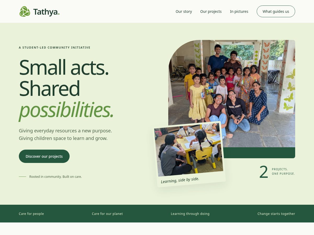 Landing-page snapshot of tathya.life