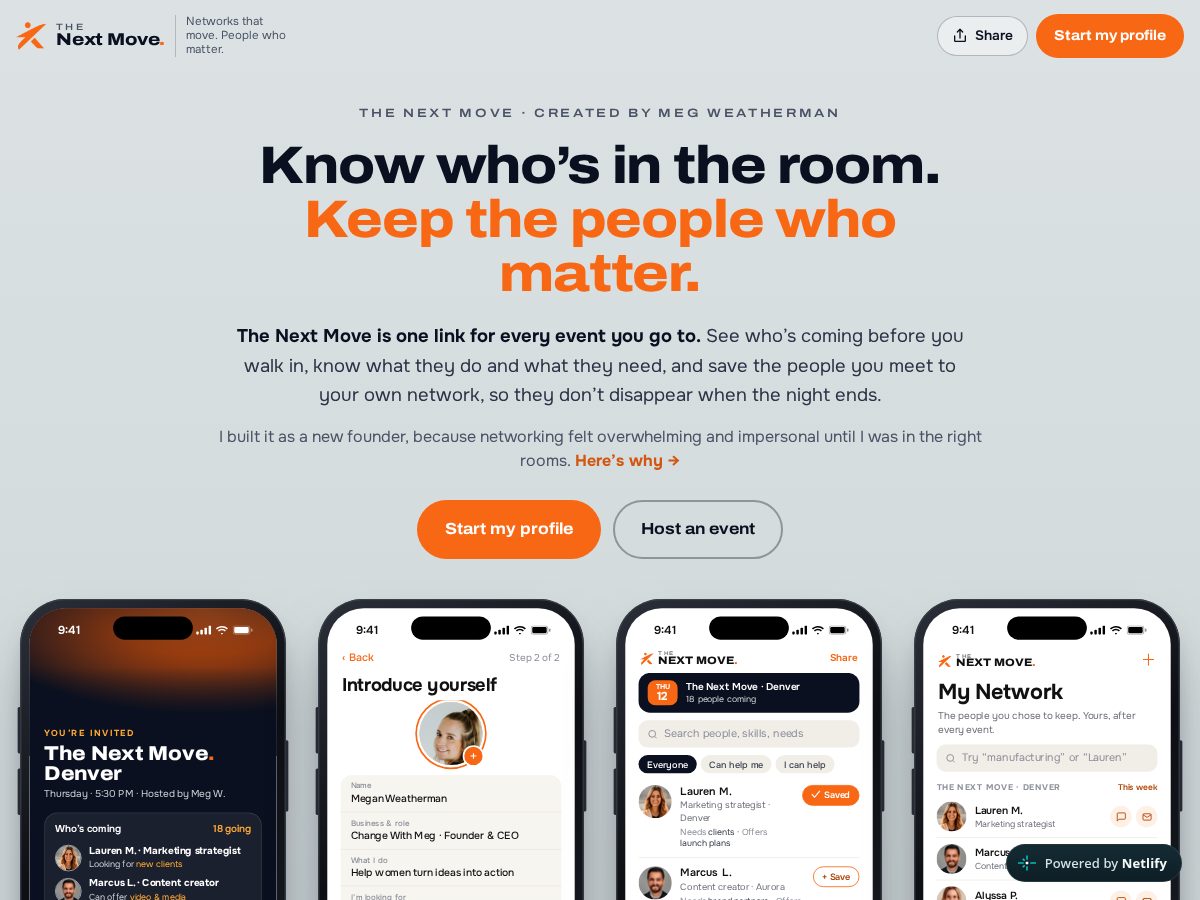 Landing-page snapshot of thenextmove.network