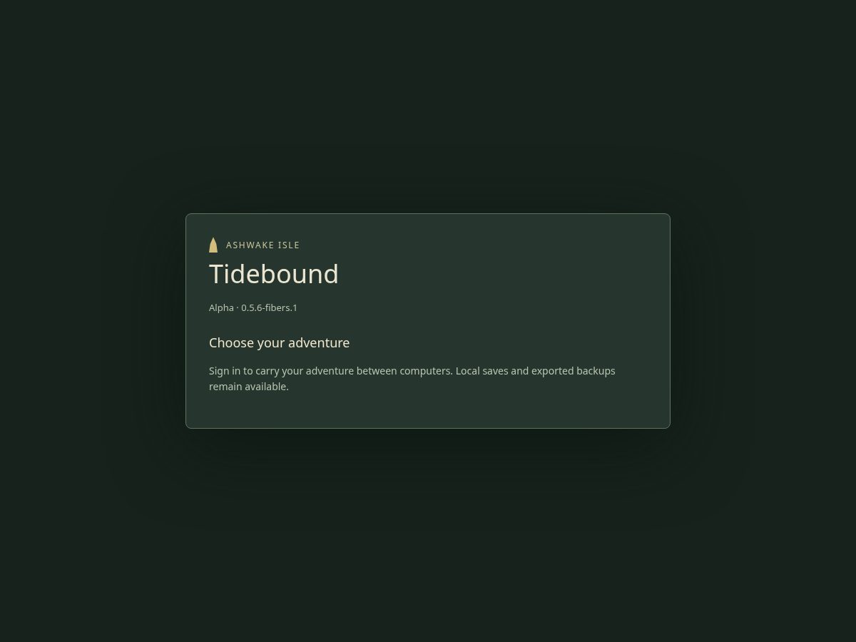 Landing-page snapshot of tidebound.fun