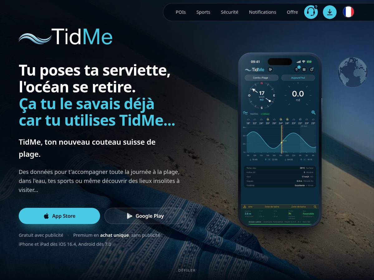 Landing-page snapshot of tidme.app