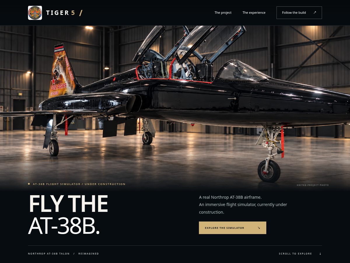 Landing-page snapshot of tiger5.aero