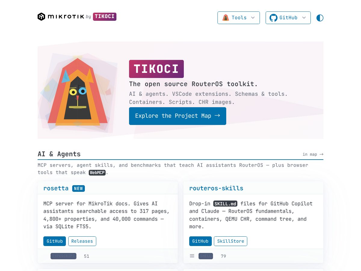 Landing-page snapshot of tikoci.dev