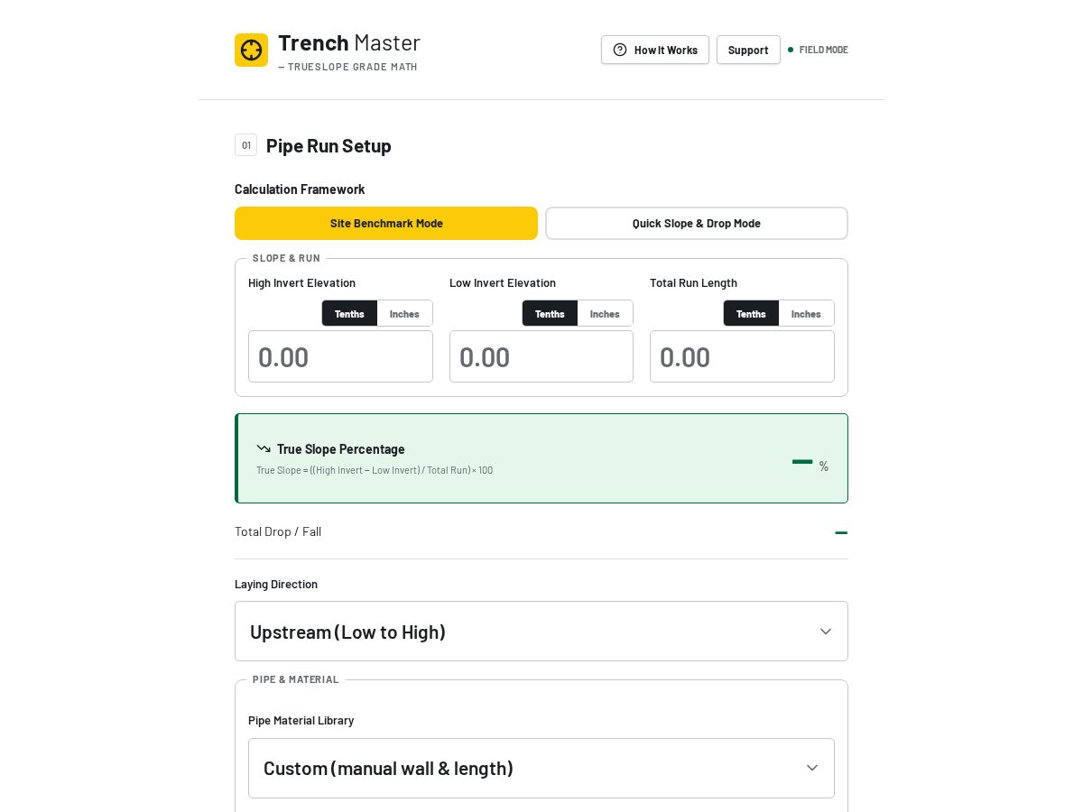 Landing-page snapshot of trenchmaster.app