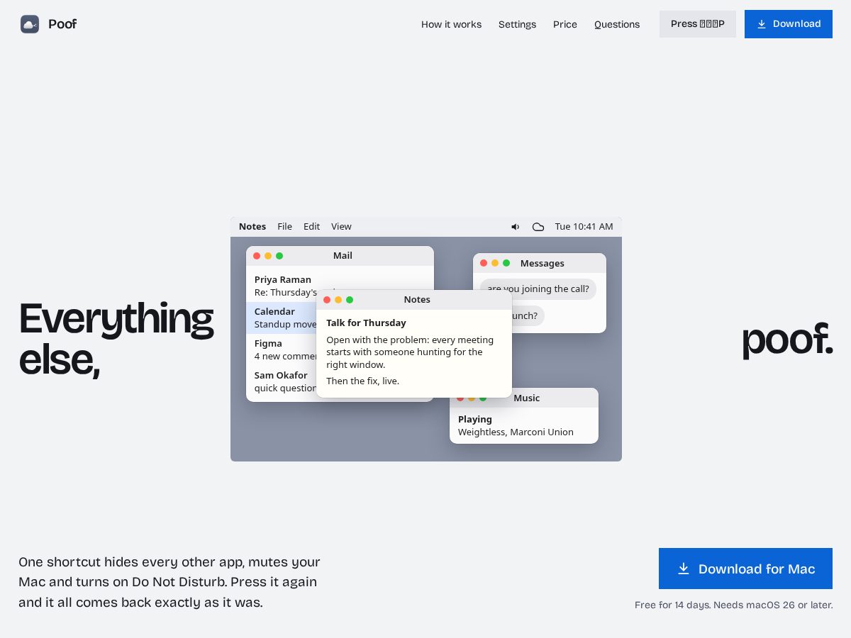 Landing-page snapshot of trypoof.app
