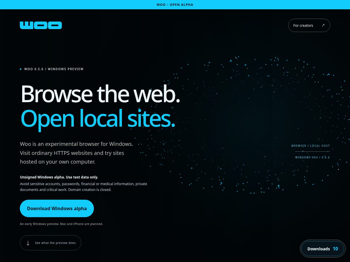 Landing-page snapshot of trywoo.app