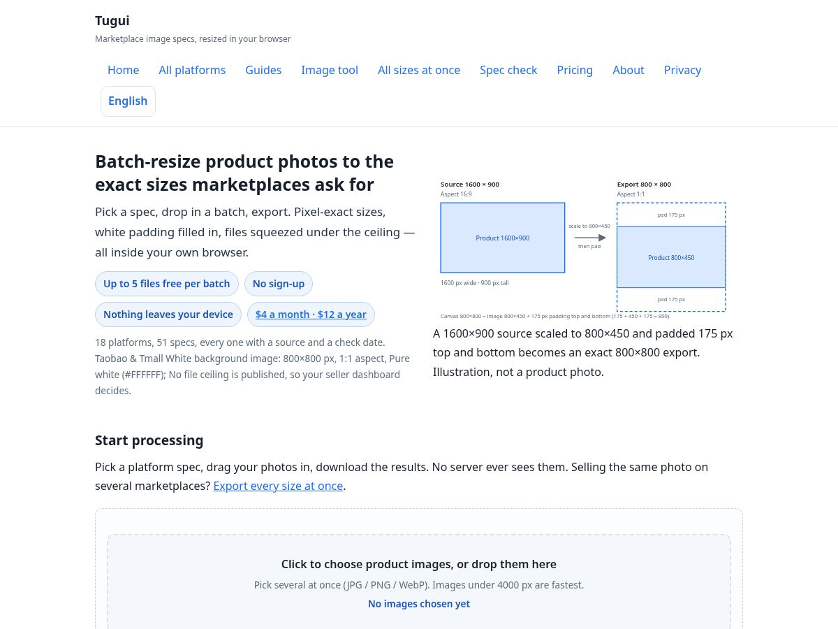 Landing-page snapshot of tugui.top