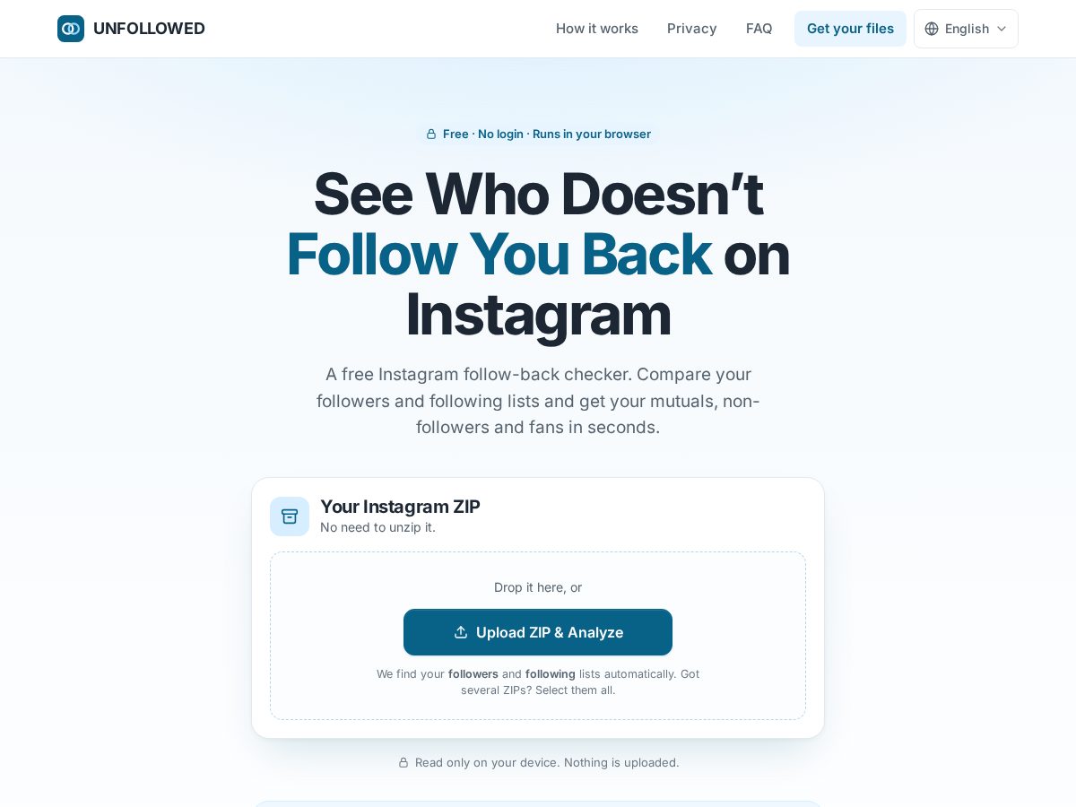 Landing-page snapshot of unfollowed.space