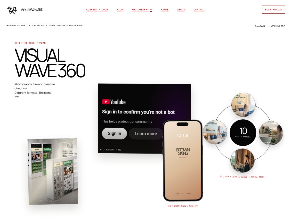 Landing-page snapshot of visualwav360.space