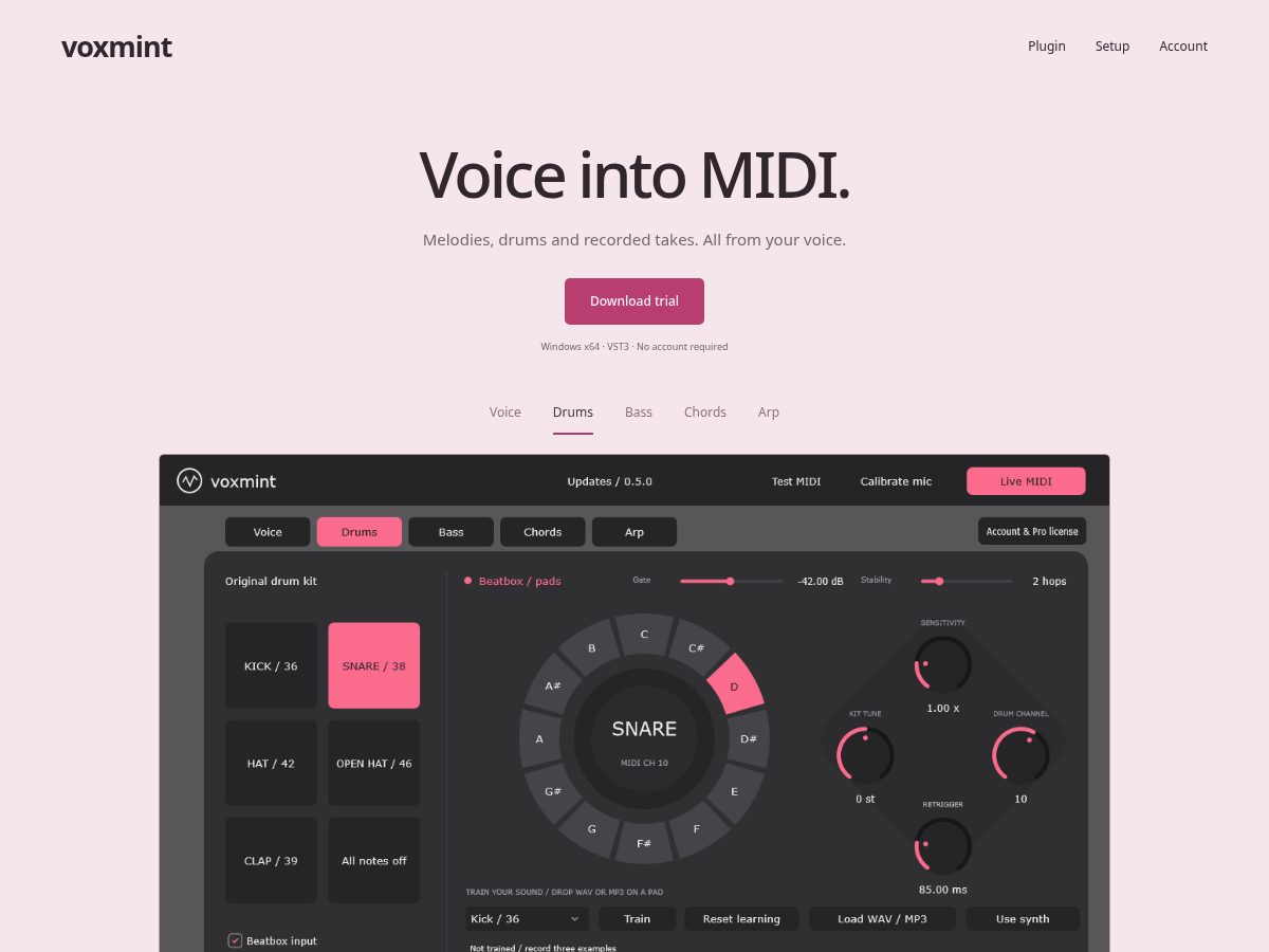 Landing-page snapshot of voxmint.site