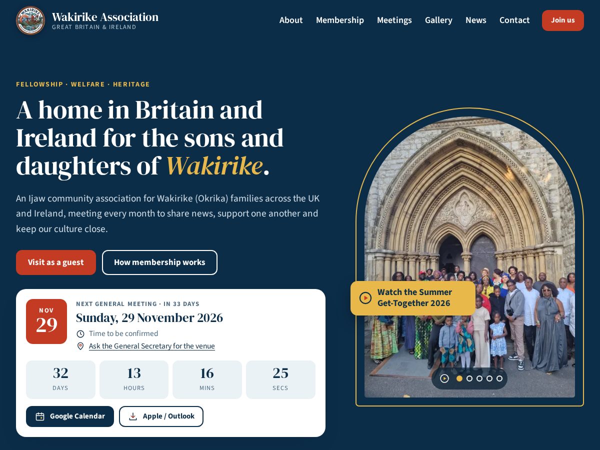 Landing-page snapshot of wakirikeuk.org