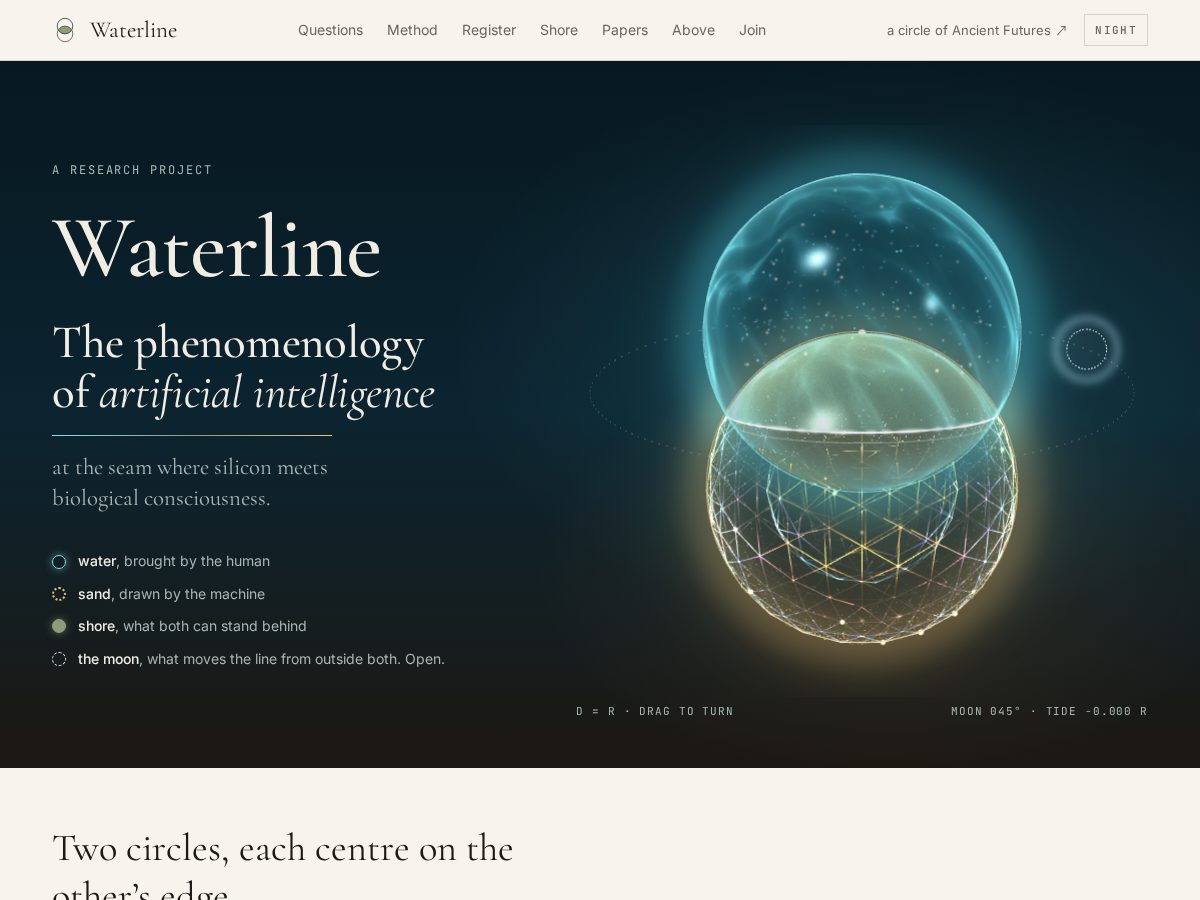 Landing-page snapshot of waterline.institute