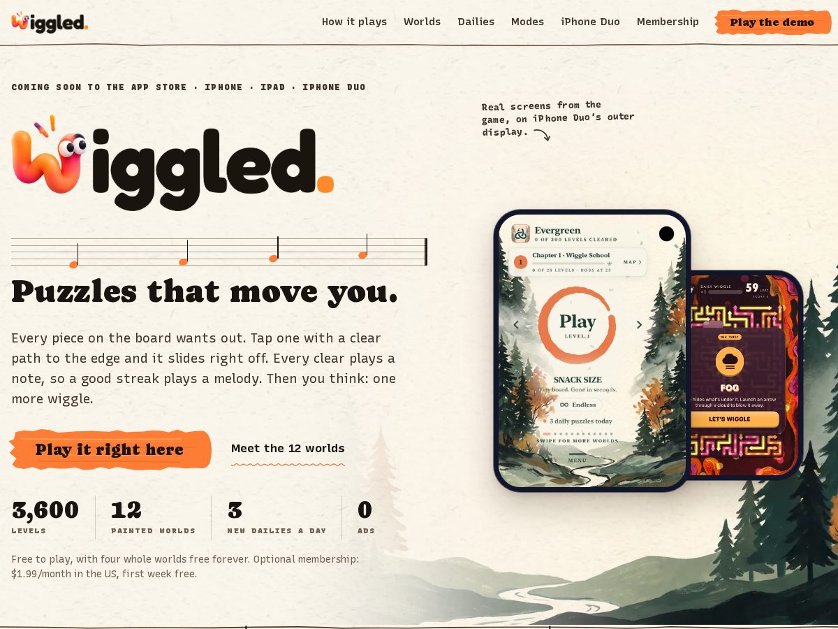 Landing-page snapshot of wiggled.app