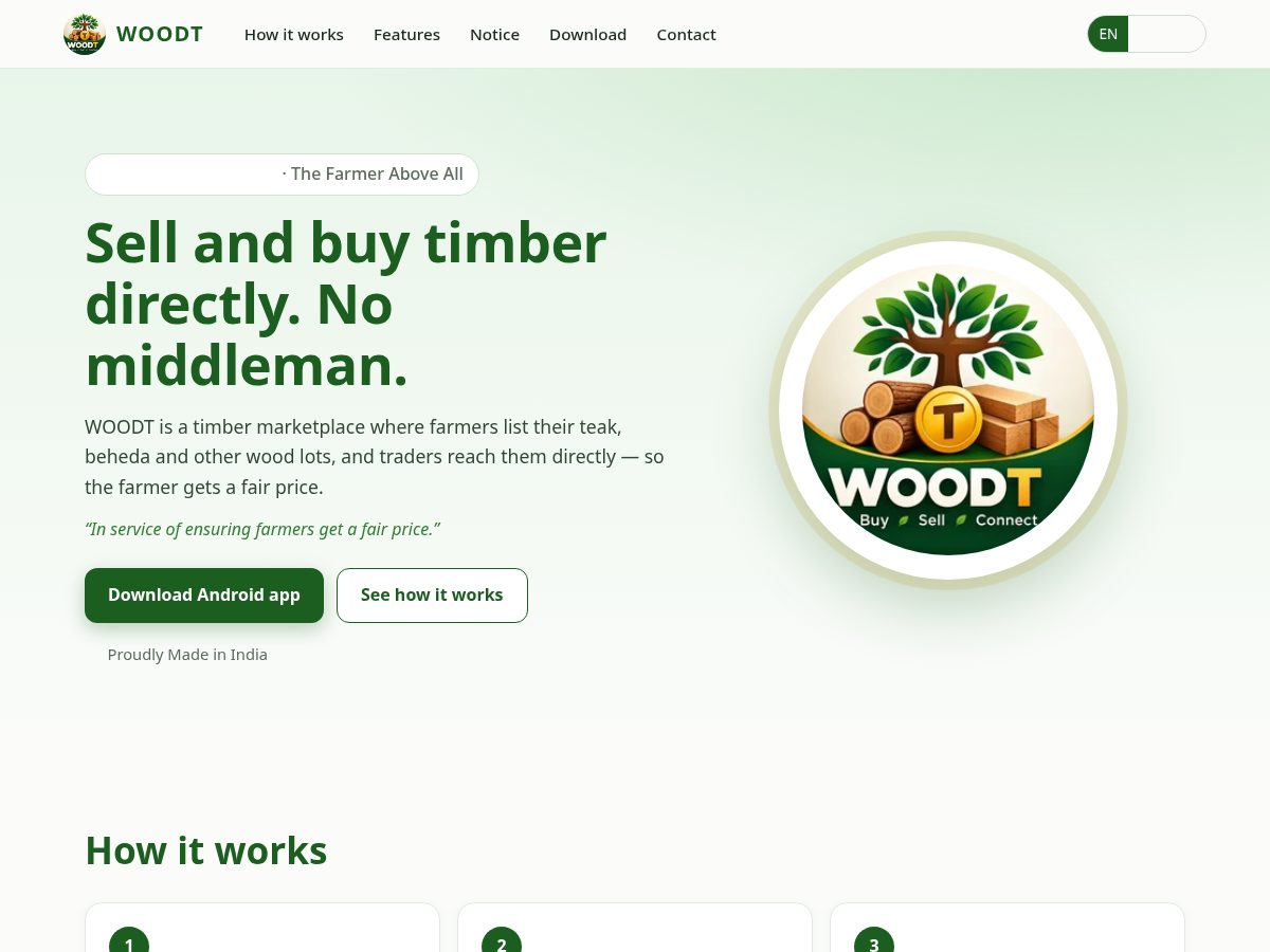 Landing-page snapshot of woodt.tech