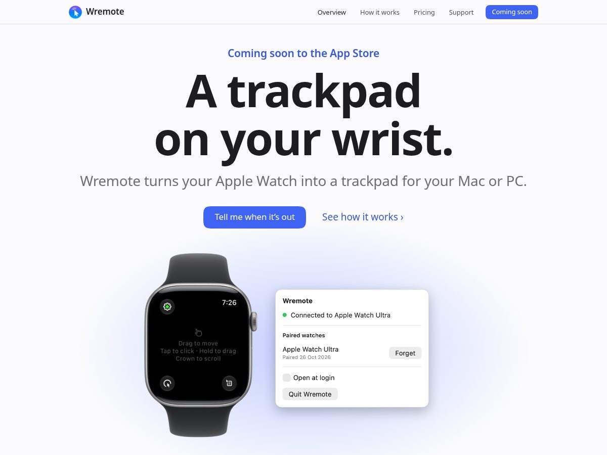 Landing-page snapshot of wremote.app