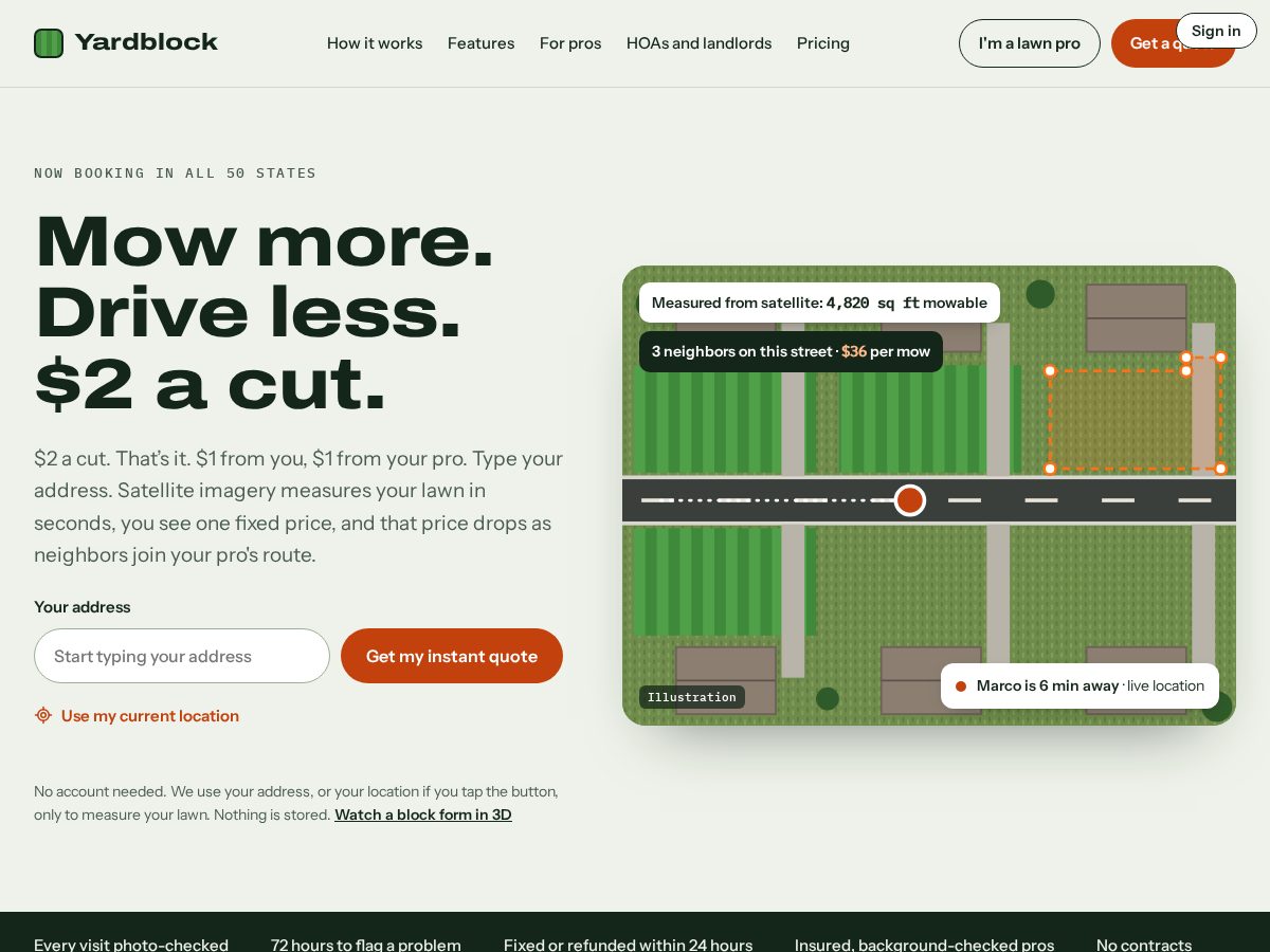 Landing-page snapshot of yardblock.pro
