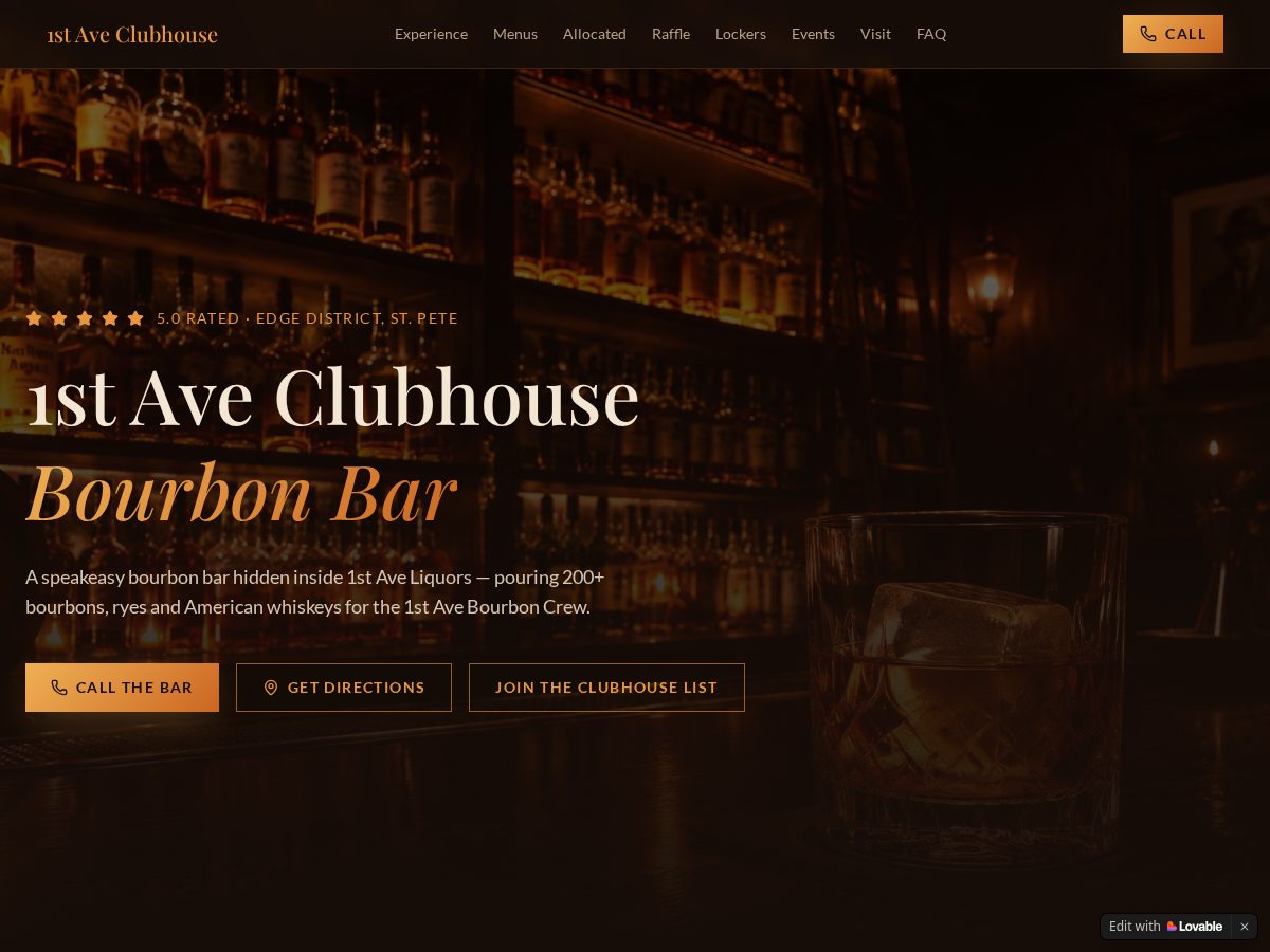 Landing-page snapshot of 1staveclubhouse.com