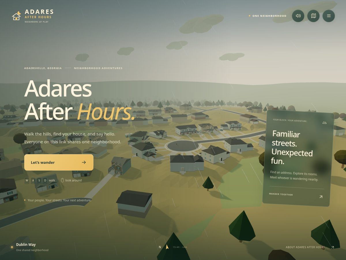 Landing-page snapshot of adaresafterhours.com