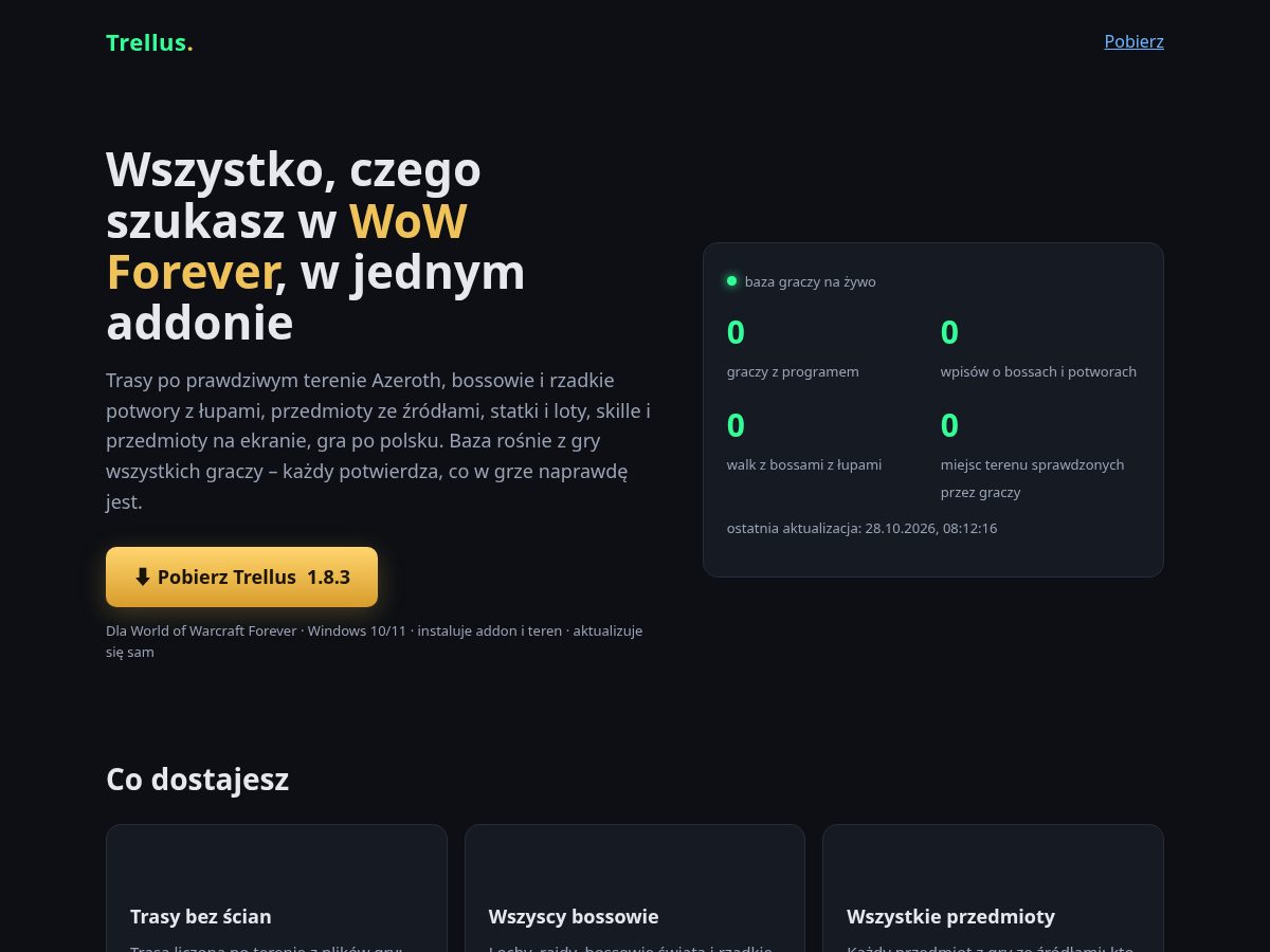 Landing-page snapshot of addon-wow.com