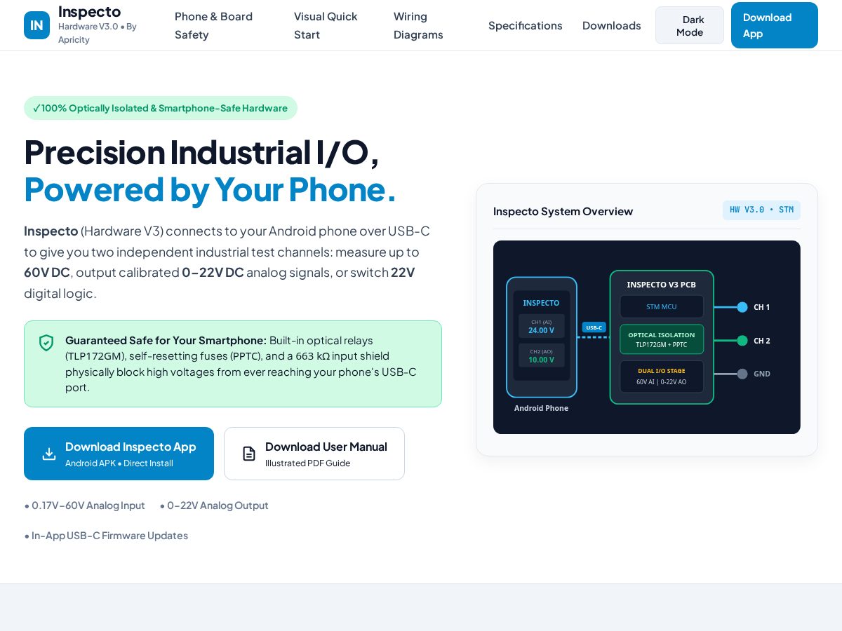 Landing-page snapshot of apricity-inspecto.com