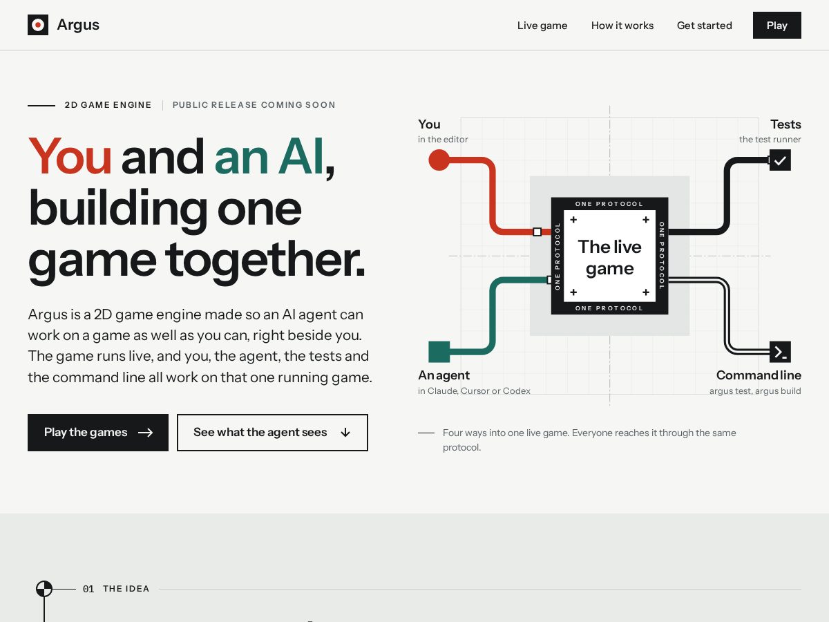 Landing-page snapshot of argusengine.org
