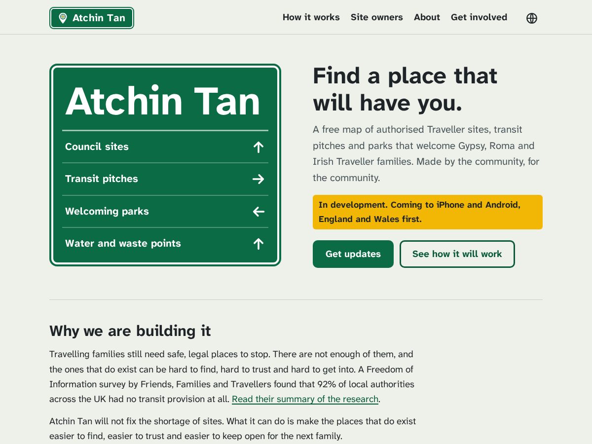 Landing-page snapshot of atchintan.com