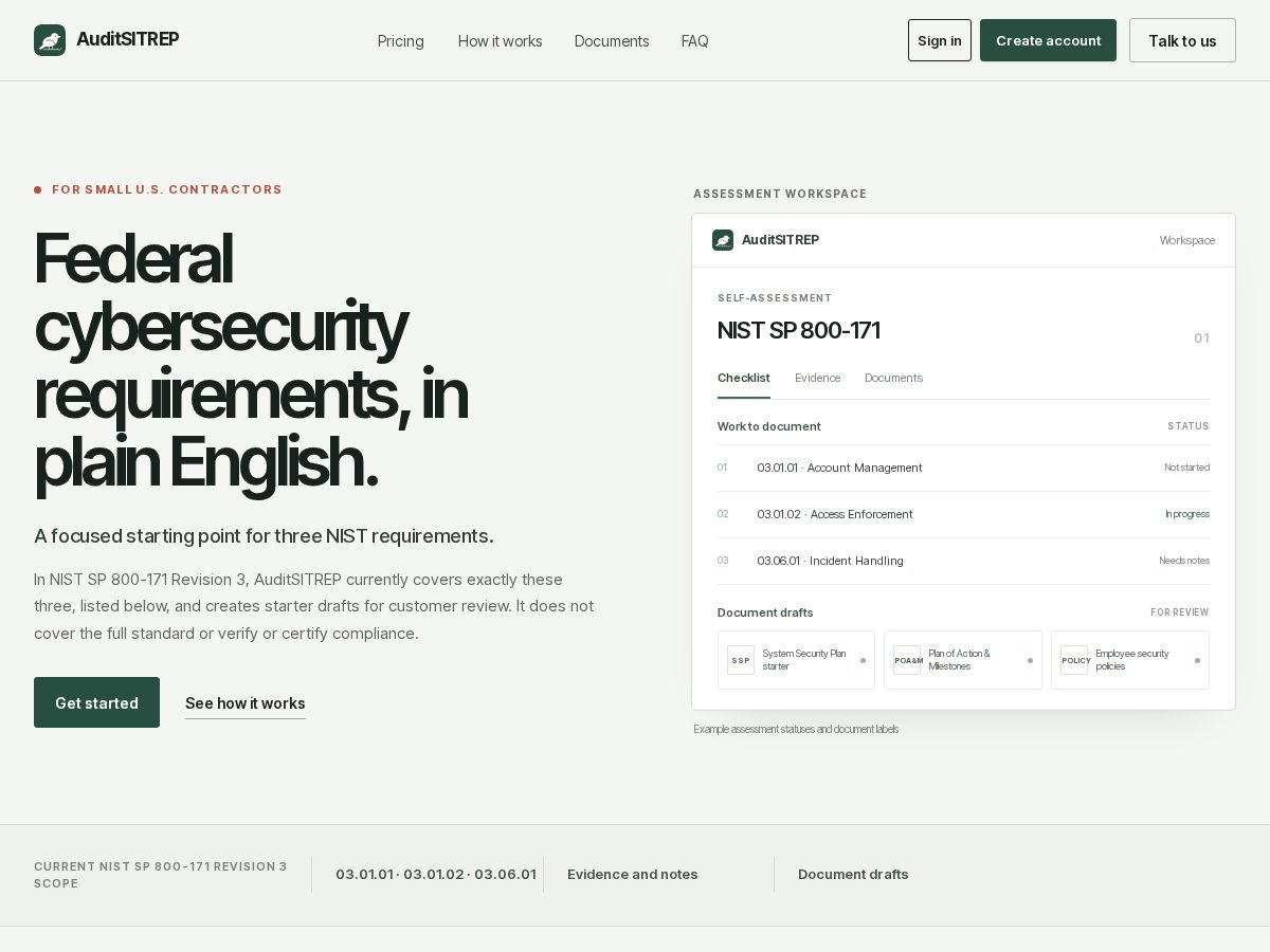 Landing-page snapshot of auditsitrep.com
