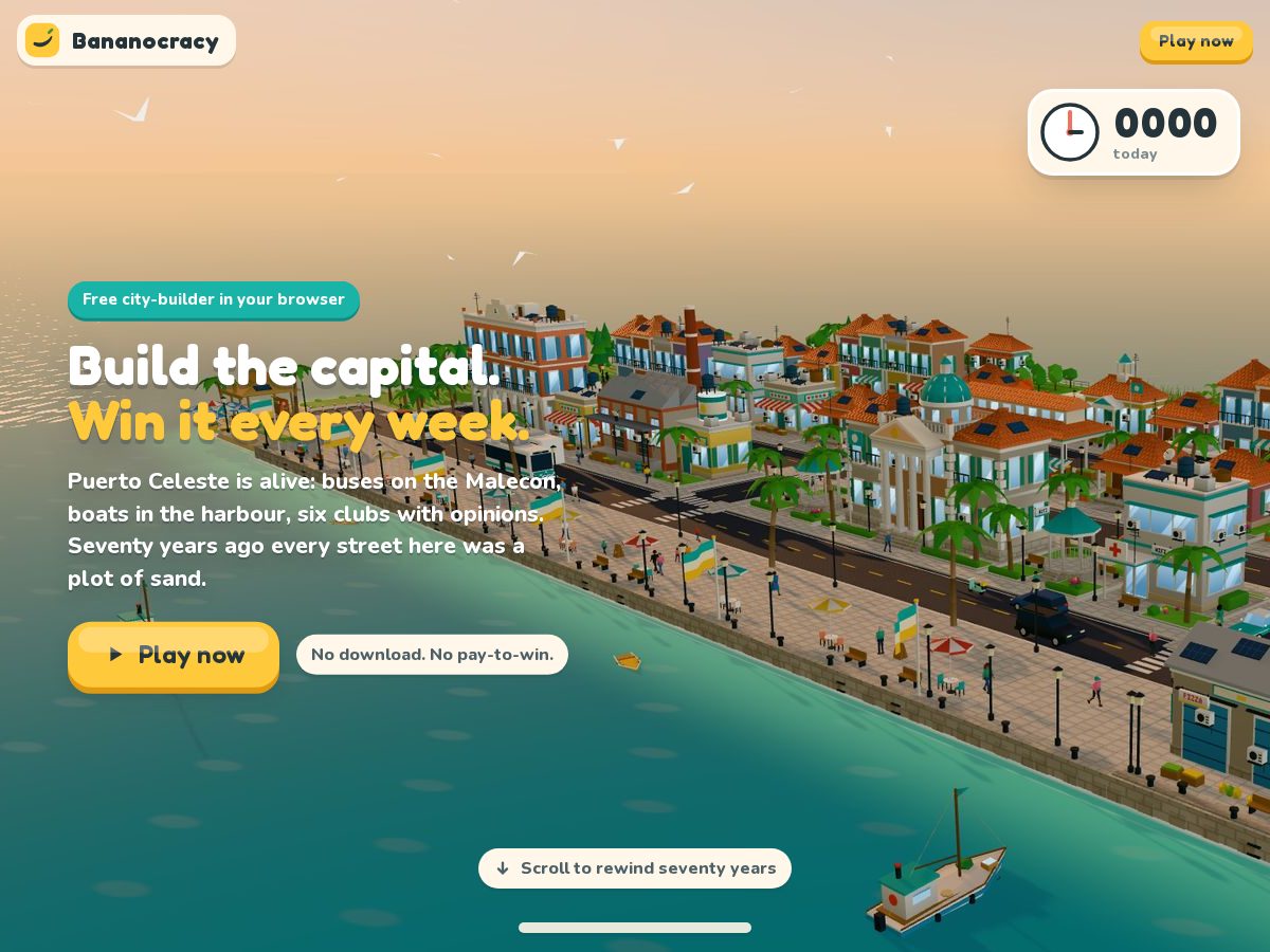 Landing-page snapshot of bananocracy.com