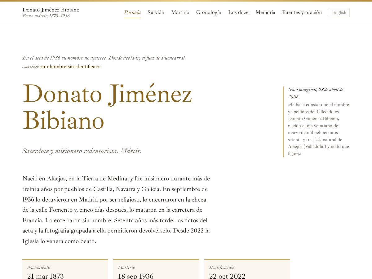 Landing-page snapshot of beatodonato.com