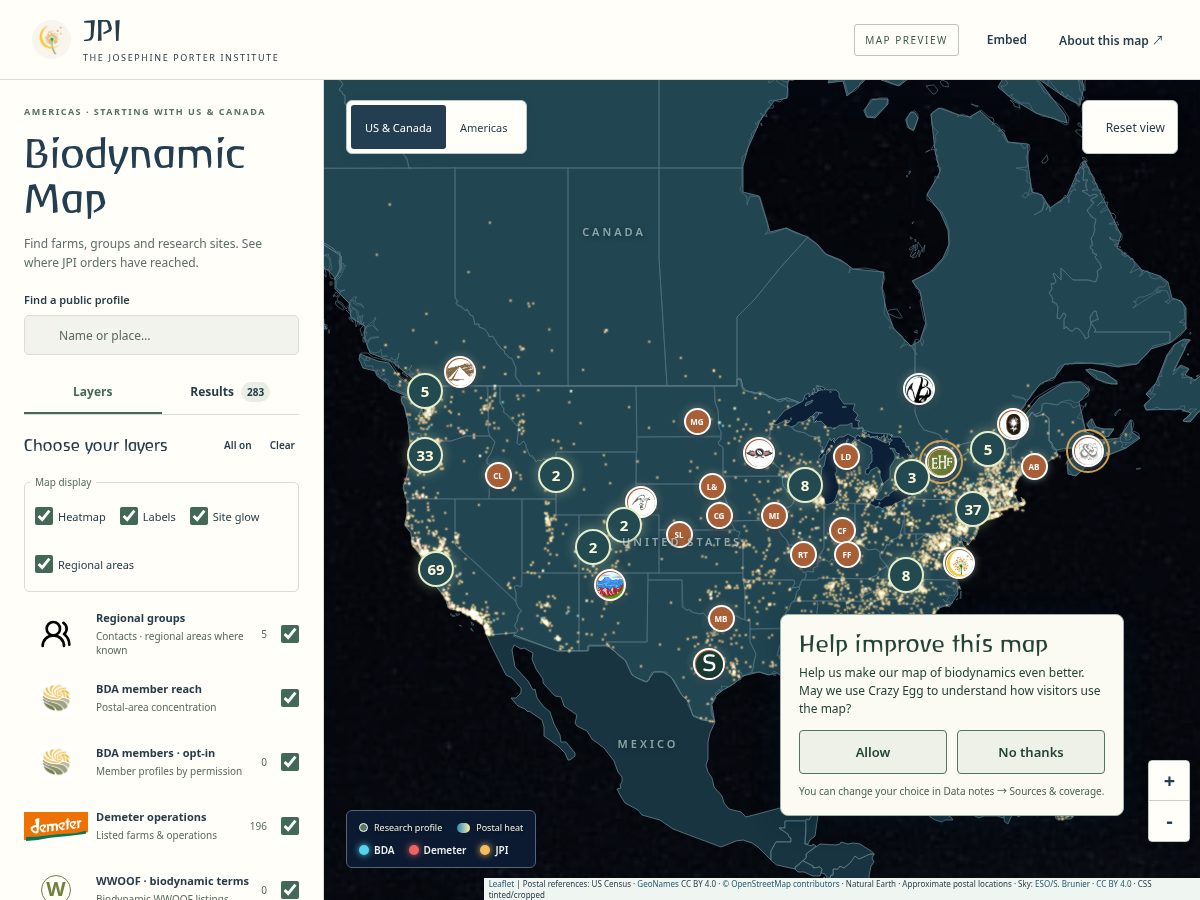 Landing-page snapshot of biodynamicmap.com