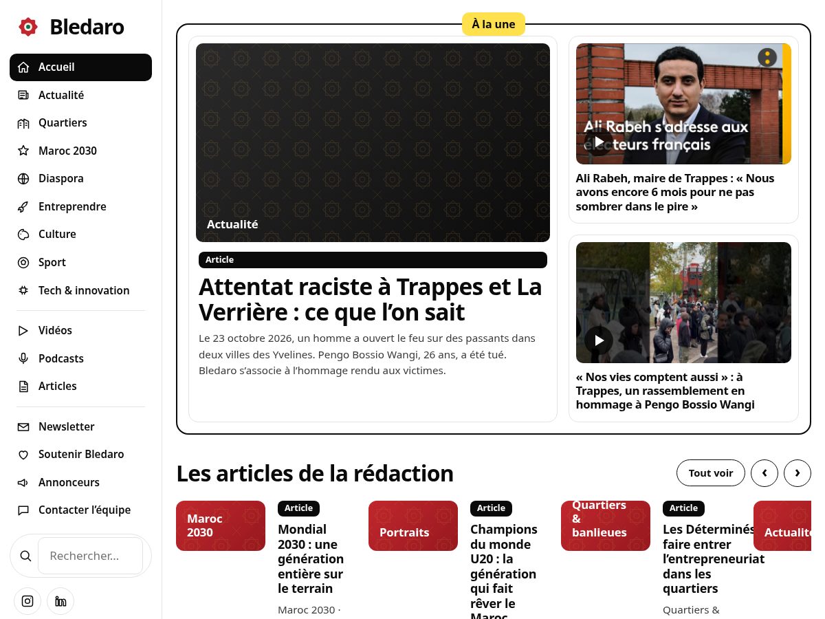 Landing-page snapshot of bledaro.com