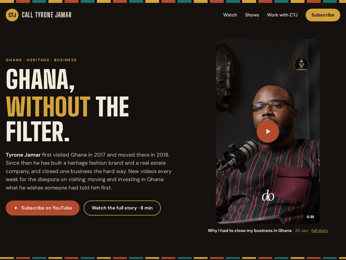 Landing-page snapshot of calltyronejamar.com