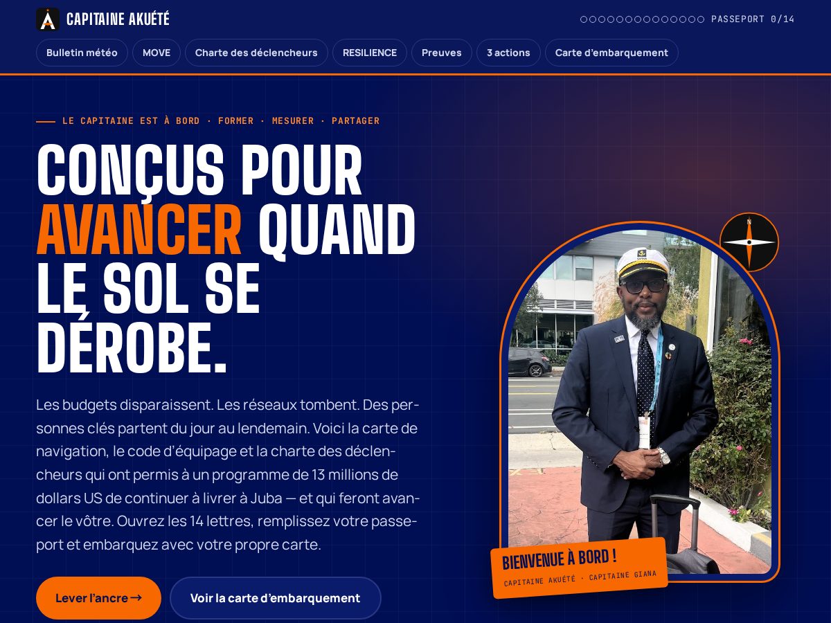 Landing-page snapshot of capitaineakuete.com