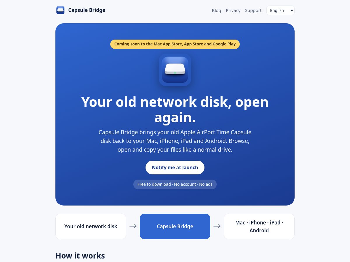 Landing-page snapshot of capsulebridge.net