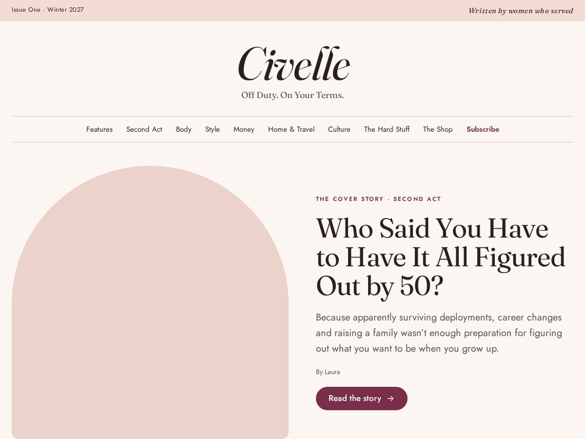 Landing-page snapshot of civellemag.com